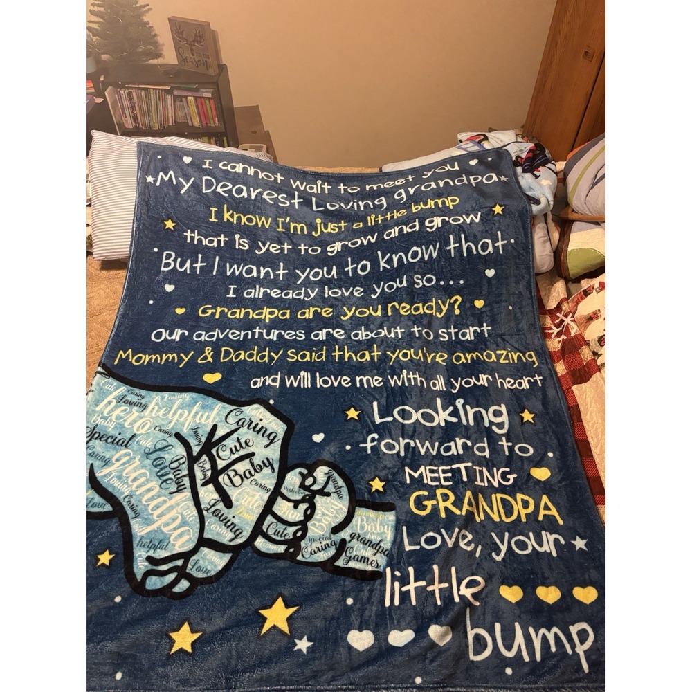 To My Grandpa Gift Blanket Throw New Grandpa From‎ Baby 50x60in